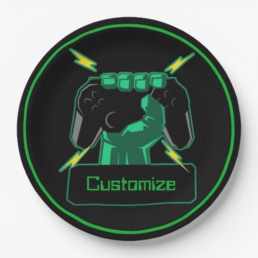 パワーパーソナライズされたゲーマー ペーパープレート (正面)