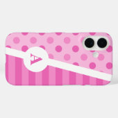 パワーピンク水玉模様とストライプパターン Case-Mate iPhoneケース (裏面 (横))