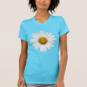 パワーピースサインのTシャツの花はそれを個人化します! Tシャツ