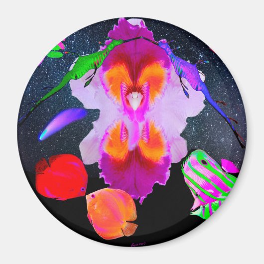 パワーフラワーでロマンチックなコスモス マグネット (正面)