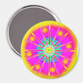 パワーフラワーによる万華鏡太陽 マグネット (正面/裏面)