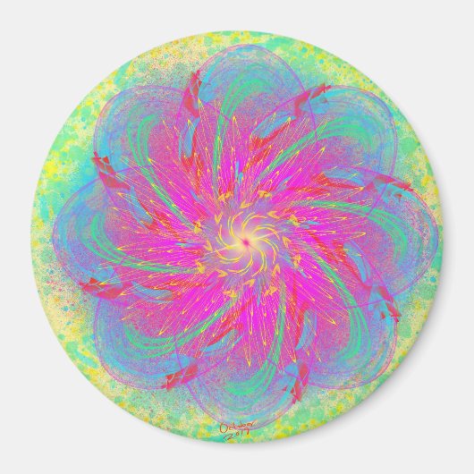 パワーフラワーによる宇宙オアシス マグネット (正面)