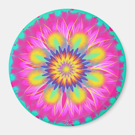 パワーブラワーのスプラッシュなピンクの女性 マグネット (正面)