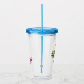 パワープフの女の子が空中に飛び上がる アクリルタンブラー (右)