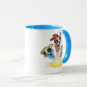 パワープフの女の子が空中に飛び上がる マグカップ (正面右)