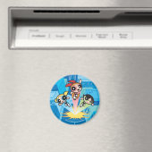 パワープフの女の子が空中に飛び上がる マグネット (インサイチュ (食洗機))