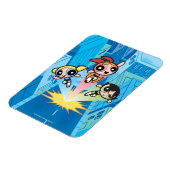 パワープフの女の子が空中に飛び上がる マグネット (左側)