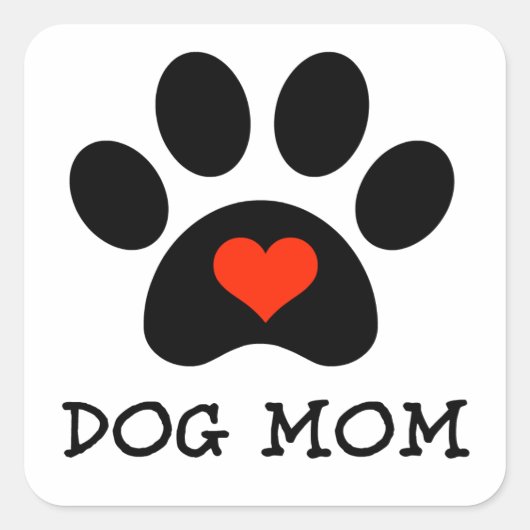 パワープリント犬の母 スクエアシール (正面)