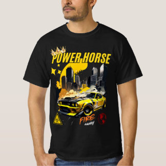 パワーホースマッスルカーグラフィックTシャツ Tシャツ