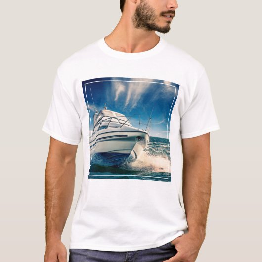 パワーボート来のチチェスター港へ Tシャツ (正面)