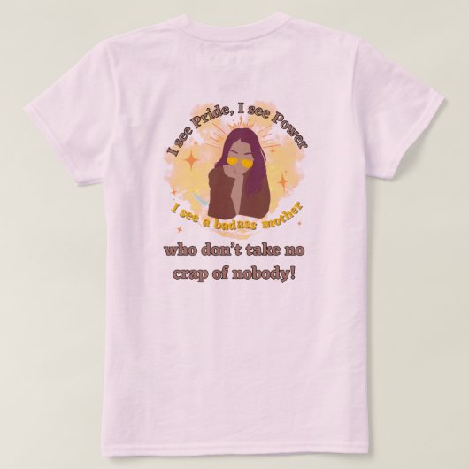 パワーポーズママTシャツ Tシャツ (デザイン裏面)