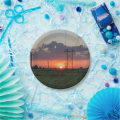 パワーラインの日没の景色 ペーパープレート (パーティー)