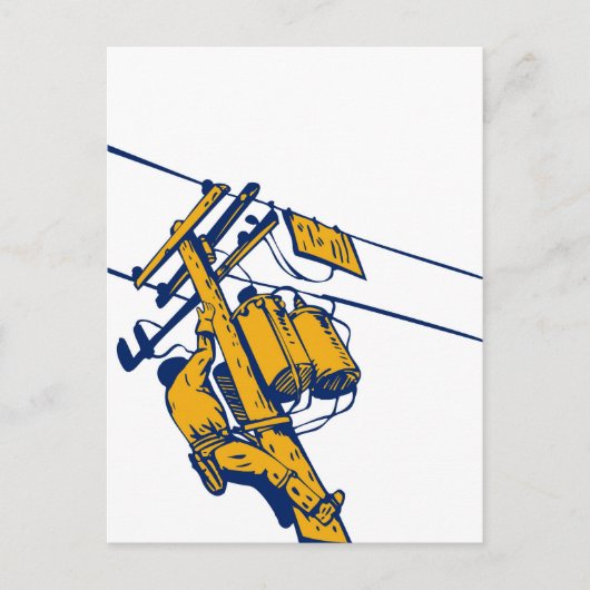 パワーラインマン電気工事士 ポストカード (正面)