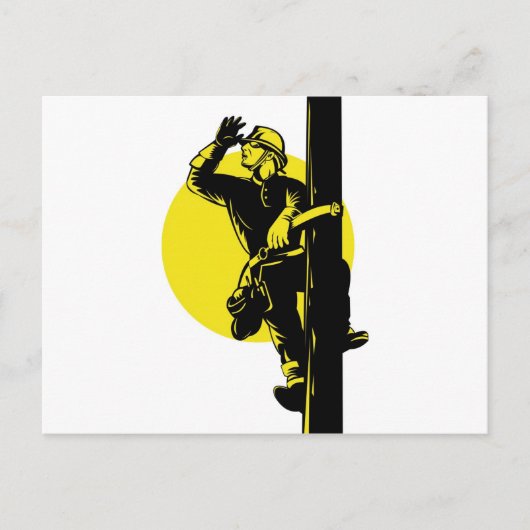 パワーラインマン電気工事士 ポストカード (正面)