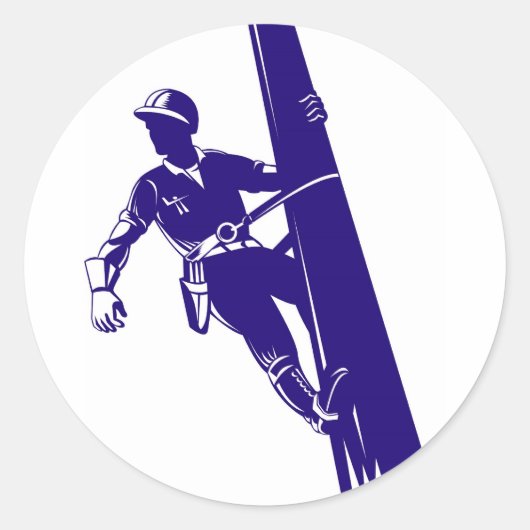 パワーラインマン電気工事士 ラウンドシール (正面)