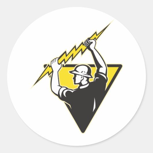 パワーラインマン電気工事士 ラウンドシール (正面)