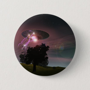 パワーライン2ボタン上のUFO 缶バッジ