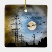 パワーライン、サンタと満月クリスマス セラミックオーナメント (裏面)