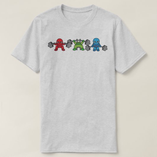 パワーリフティングかわいい – スクワット、ベンチプレス、デッドリフト Tシャツ (デザイン正面)