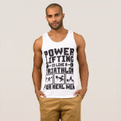 パワーリフティングは男性のためのトライアスロン実在に似ている Tシャツ (正面フル)