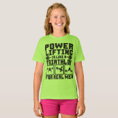 パワーリフティングは男性のためのトライアスロン実在に似ている Tシャツ (正面フル)