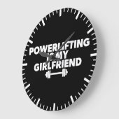 パワーリフティングは私のガールフレンドやる気を起こさせる ラージ壁時計 (傾斜)