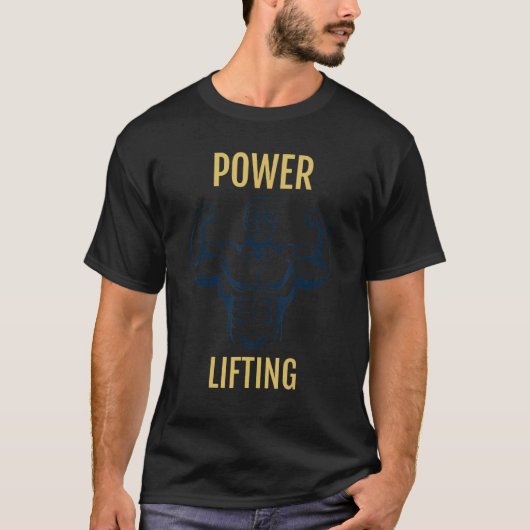 パワーリフティングオールドスクール強い男性の重みが強い Tシャツ (正面)