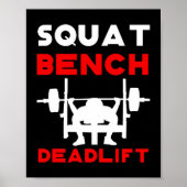 パワーリフティングスクワットベンチのデッドリフト重量挙げ ポスター (正面)