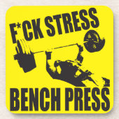 パワーリフティングモチベーション – F*CKストレス、Bench Press コースター (正面)