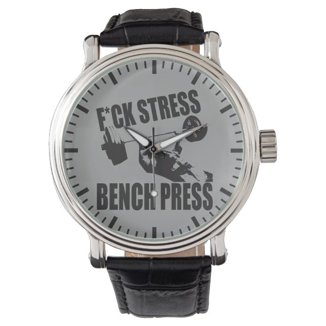 パワーリフティングモチベーション – F*CKストレス、Bench Press 腕時計 (正面)