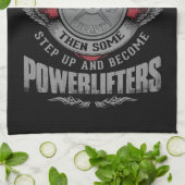 パワーリフティング – STEP UP - Barbellプレート – ジム キッチンタオル (折り畳み)
