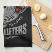 パワーリフティング – STEP UP - Barbellプレート – ジム キッチンタオル (四つ折り)