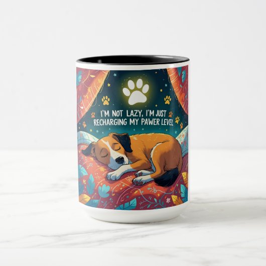 パワー充電中 冗談だよ 犬 コーヒーマグ 贈り物 マグカップ (中央)
