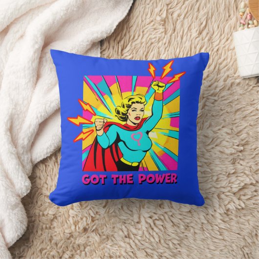 パワー女得の子パワー女性パワーライトニング クッション (ブランケット)