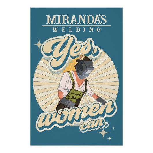 パワー引用文溶接機の女性カスタムのワークショップ名 ポスター (正面)