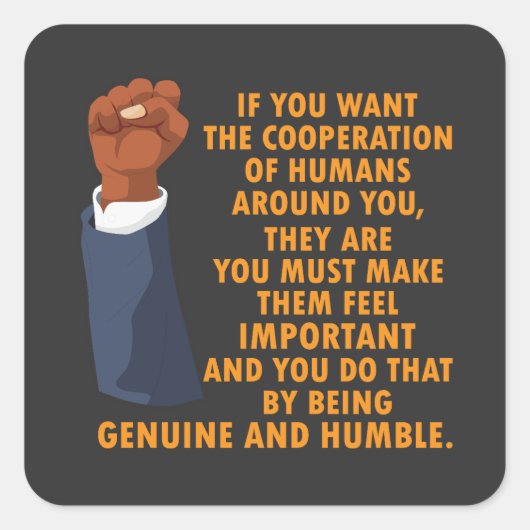 パワー感動的リーダーの黒史の月 スクエアシール (正面)