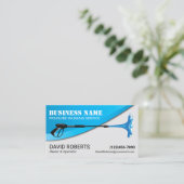 パワー洗浄圧力洗浄ブルーモダンクリーニング 名刺 (スタンド正面)
