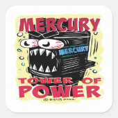 パワー漫画のステッカーのクリークラット水銀タワー スクエアシール (正面)