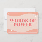 パワー確認モダンカーフェミニンド 招待状 (裏面)