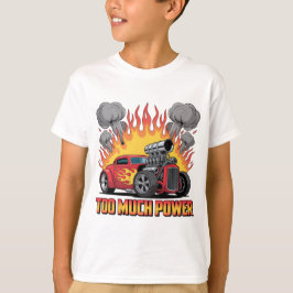 パワー過剰 - レトロホットロッド風カートゥーン マッスルカー Tシャツ