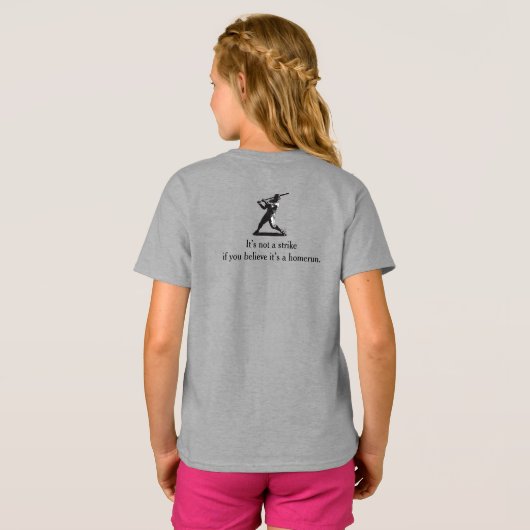 パワー・スイング - コミック風 野球デザイン Tシャツ (裏面フル)