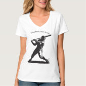 パワー・スウィング - コミック風野球デザイン Tシャツ (正面)