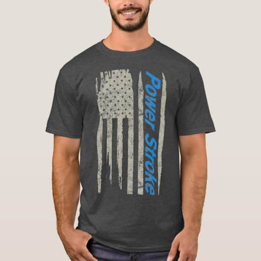 パワー・ストローク・アメリカ国旗 Tシャツ (正面)