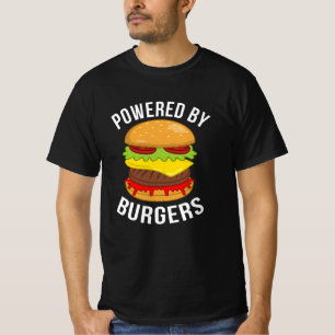 パワー・バイ・バーガーズ・チーズバーガー・ハンバーガー Tシャツ