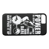 パワー。女性の重量挙げトレーニング やる気を起こさせる Case-Mate iPhoneケース (裏面(横))