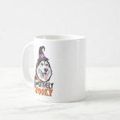 パワ不気味ーシーな水の色ハロウィンハスキー犬 コーヒーマグカップ (正面左)