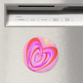 パワ熱狂するー・フラワーによるハート マグネット (インサイチュ (食洗機))