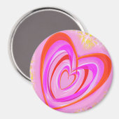 パワ熱狂するー・フラワーによるハート マグネット (正面/裏面)