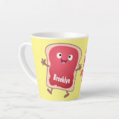 パンおもしろいとジャムのキャラクター カフェラテマグ (左アングル)
