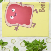 パンおもしろいとジャムのキャラクター キッチンタオル (折り畳み)